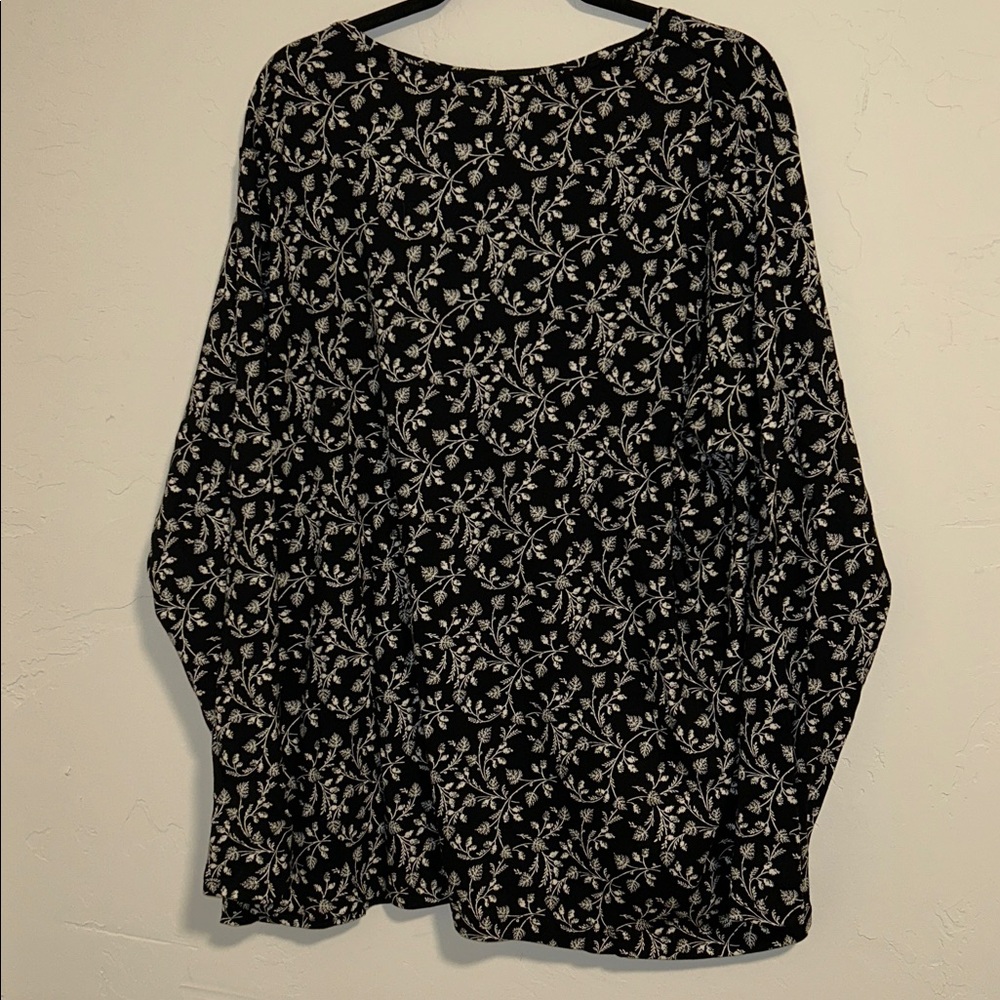 Croft & Barrow 3X The Classic Long Sleeve Crewneck Cotton Leaf Pattern Tee - Picture 9 of 16